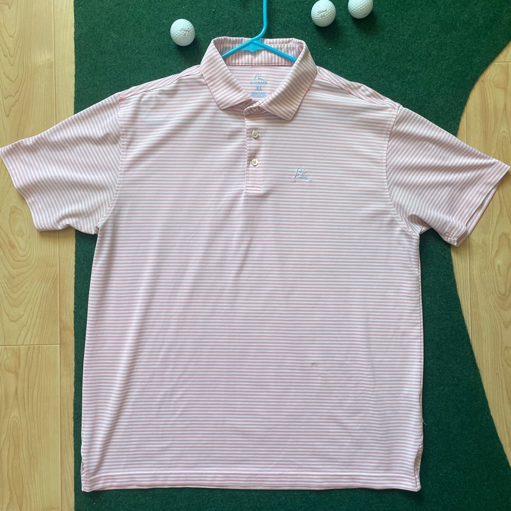 Rhoback Light Pink Striped Polo Shirt